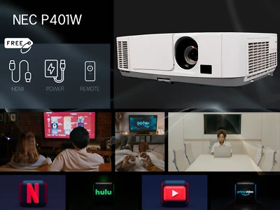 3LCD Projector Home Cinema TV & Video 4000 ANSI HD 16:10 WXGA HDMI Free Shipping - Image 1 of 4