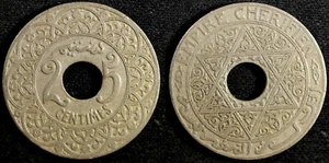 Morocco ND Copper-Nickel 1921 25 Centimes  ch.XF Toned Y# 34.1 (23 227) - Picture 1 of 3
