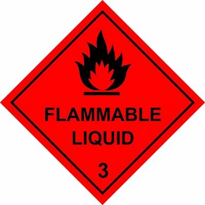UKVINYLSTICKERS Flammable Liquid 3 Vinyl Sticker Workplace Health and Safety Garage Van Truck