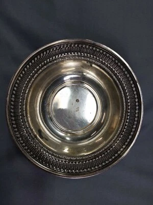 Tazón de tuerca/servir antiguo borde de reposo de plata esterlina Alvin de 5,75 pulgadas D239-1 Foto 1 de 4