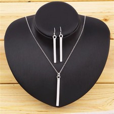 Bridal Jewelry Trendy 925 Stamped Silver Plated Necklace Earrings Body Chain Set