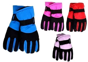KIDS GLOVES BOYS GIRLS WINTER WARM FLEECE LINED CHILDRENS SCHOOL SNOW GLOVES SIZ - Picture 1 of 13