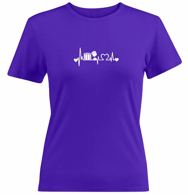 Camiseta Drums Love Music Juniors Mujeres Adolescentes Estampado Latidos del Corazón Regalo Baterista Foto 1 de 3