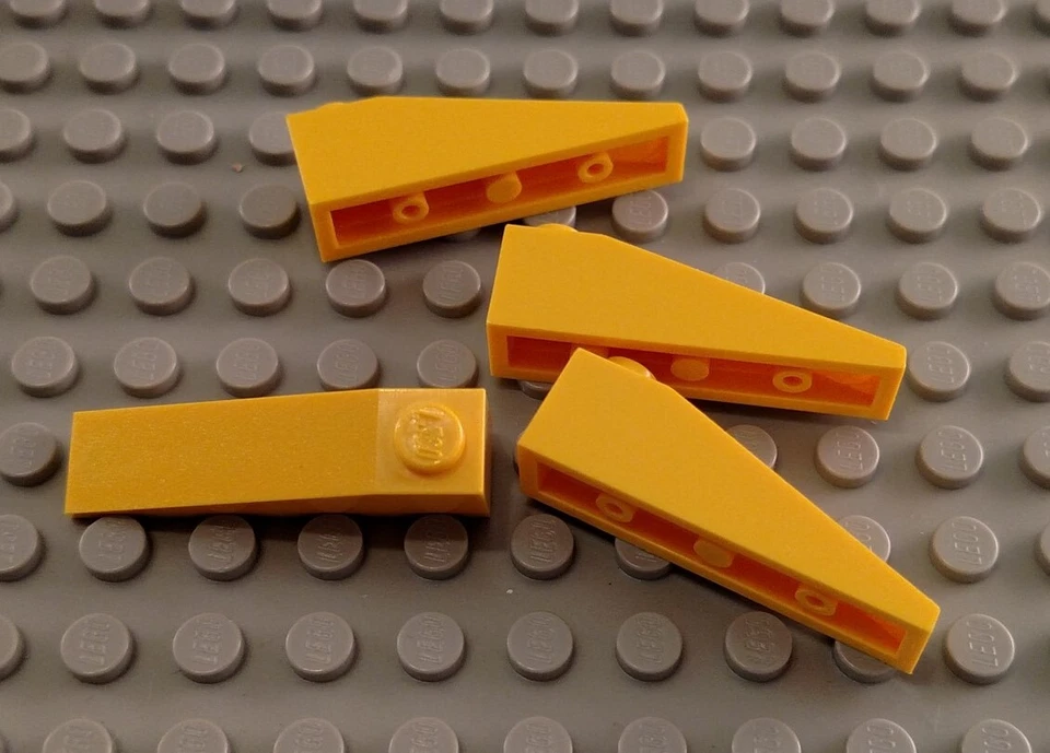New LEGO Lot of 4 Yellow 4x1 Long Roof Slope Pieces - Image 1 of 1