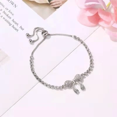 Moda Mujeres Niña Cristal Muñeca Retro Pulsera Simple Lazo Borla Estilo 0399 Foto 1 de 4