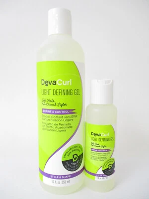 Gel definidor de luz DevaCurl 12 oz e frasco de viagem 3 oz - Imagem 1 de 2