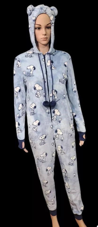 Snoopy арахис пижамы M Munki Munki Luxe плюшевый союз костюм цельный взрослых PJ - Изображение 1 из 4
