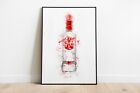 Watercolour Splash Vodka Bottle Print A4 A3 A2 A1 Maxi Wall Art Decor 5001