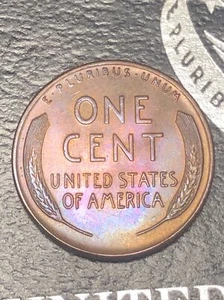 Centavo de trigo Lincoln 1956-P BU PRECIOSO COLOR PÚRPURA GEMA SIN CIRCULAR - Imagen 1 de 2