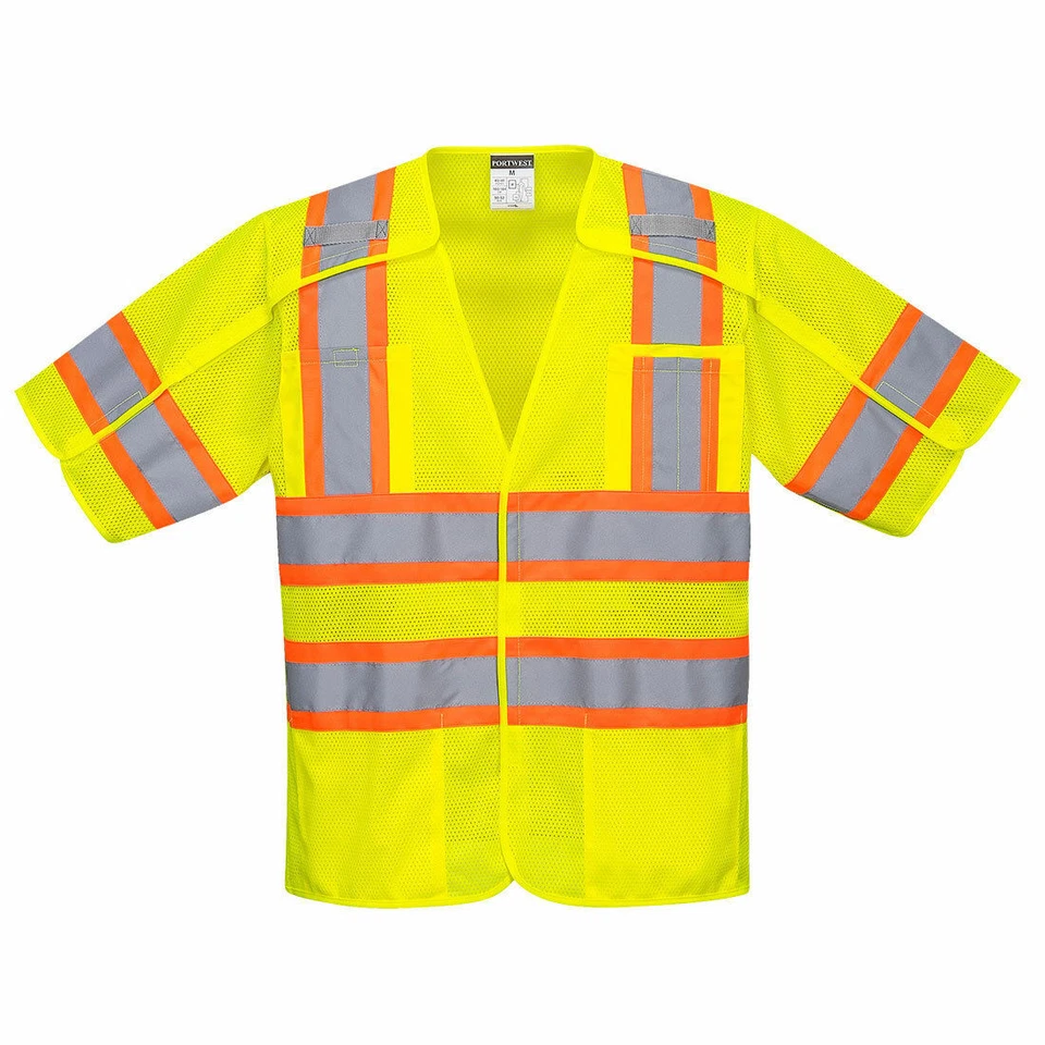 Portwest US382 Kobuk Breakaway Hi-Vis Contrast Reflective Safety Work Vest ANSI - Image 1 of 4