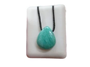 Ciondolo cabochon amazzonite forato trasversalmente con nastro n. 2625 - Foto 1 di 2