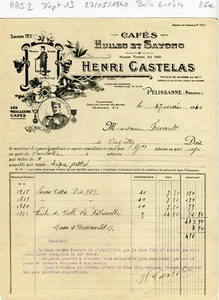 Dépt 13 - Pelissanne - Belle Entête Huilerie & Savonnerie & Cafés du 27/05/1940 - Picture 1 of 1