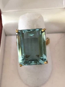 Bellissimo set di anelli con topazio blu placcato oro - misura 6 - Foto 1 di 4