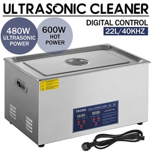 Limpiador Ultrasónico Industrial 22L Equipo de Limpieza Tanque de Baño con Temporizador Calentador - Imagen 1 de 12