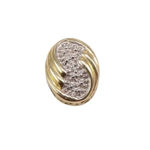 Vintage massiver 10K Gelbgold natürlicher Diamant Plättchen Charm - Bild 1 von 4