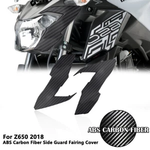 Carbon Fiber Front Headlight Side Cover Panel For KAVASAKA Z 650 Z650 2017-2023 - Picture 1 of 7