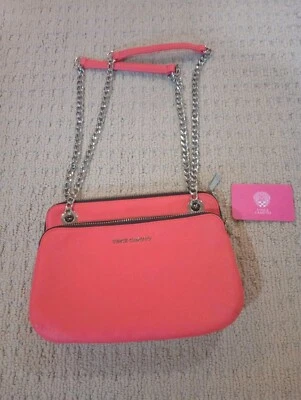 Bolso Bandolera VINCE CAMUTO Cuero Guijarro Rosa Convertible Correa Cadena   Foto 1 de 4