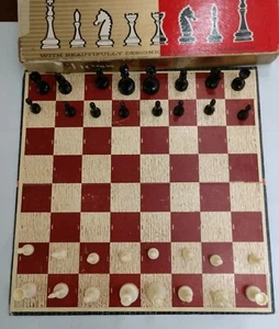 Vintage 1963 TRANSOGRAM CHESS KING Set with Numbered Board - Complete! - Picture 1 of 7