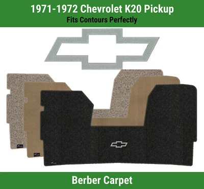 Tapete dianteiro Lloyd Berber para picape Chevy K20 71-72 com contorno prata gravata borboleta Chevy - Imagem 1 de 4