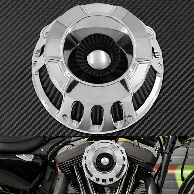CNC Chrome Air Cleaner Intake Filter Fit For Harley Sportster XL 1200 2004-2020 - Image 1 of 4