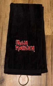 Iron Maiden Embroidered Golf Towel 16x26 Black - Picture 1 of 2