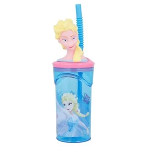 Bicchiere 3D Frozen Elsa con Coperchio e Cannuccia - Foto 1 di 2