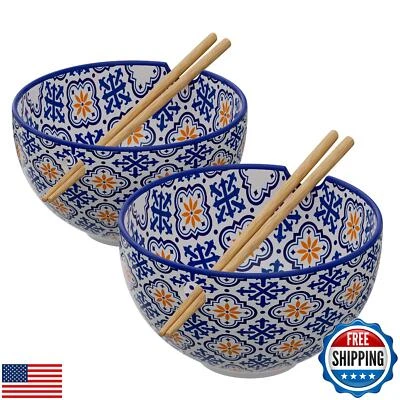 Cuenco de ramen con palillos American Atelier | Juego de 2 | Cuencos de sopa para cocina Foto 1 de 4