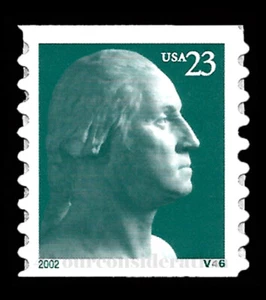 2002 Scott #3617 .23¢ GEORGE WASHINGTON, PN# V46 - Coil Single, VF-MNH S/A - Picture 1 of 1