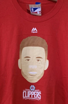 Los Angeles Clippers Griffin Emoji Face Men’s Red T-Shirt Size L Majestic NWT - Image 1 of 4