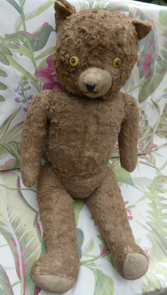 OURS ancien , Rembourrage paille, vers 1930, Teddy Bear 57 cm Steiff , Martin? - Photo 1/4
