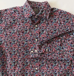 TD Thomas Dean Floral Shirt Men L Multicolor Button Down Cotton Casual Resort - Picture 1 of 9