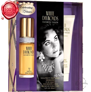 WHITE DIAMONDS by Elizabeth Taylor 2 pcs SET 1.0 oz EDT Spray + BODY LOTION3.3 - Picture 1 of 1