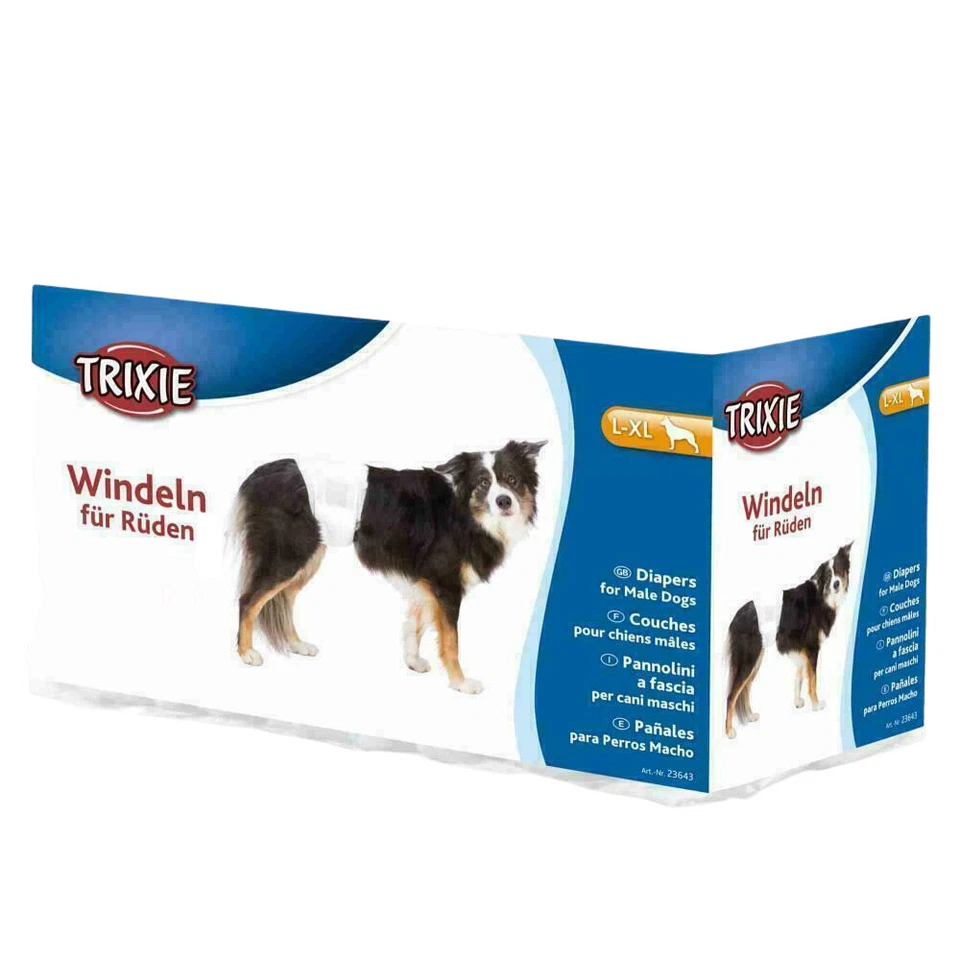 Trixie Hundewindeln für Rüden - Weiß, Gr. L/XL, 12 Stück