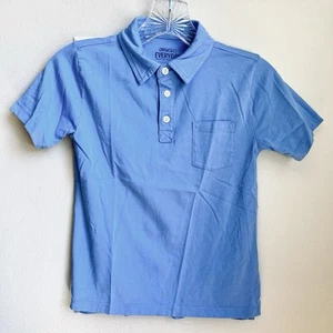 EUC 8 10 S M CREWCUTS Boys Polo Everyday Soft Cornflower Light Blue Collar S/S - Picture 1 of 12