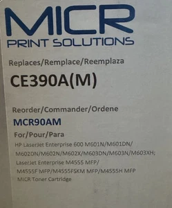 MICR MCR90AM TONER CARTRIDGE FOR HP M4555 MFP COMPATIBLE WITH CE390AM 90A CE390A - Picture 1 of 3