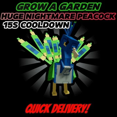 🔥🦚HUGE NIGHTMARE PEACOCK 15s cool down! (no toy!)🦚🔥GROW A GARDEN⚡💸 - Image 1 of 2
