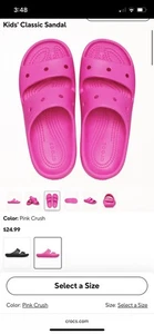 Crocs Classic Pink Two-Strap Slide Sandalen Youth J2 - Bild 1 von 4