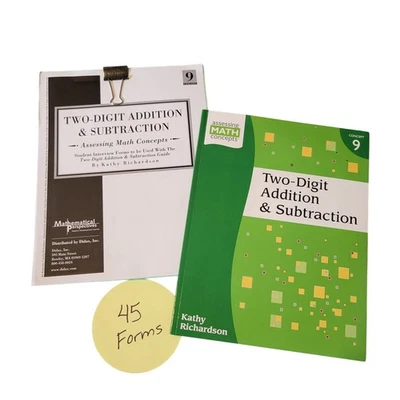 Two Digit Addition, Subtraction Book 9  Assessing Math Concepts 45 Student Forms - Image 1 of 4
