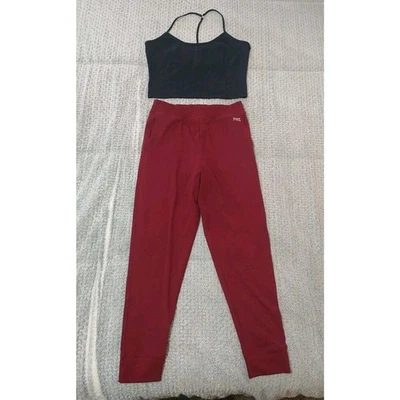 PINK Joggers & Sports Top Burgundy & Black 2 Pcs - Image 1 of 4