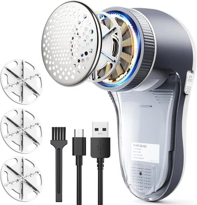 POPCHOSE Electric Fabric Lint Remover Shaver USB Rechargeable for Clothes Couch