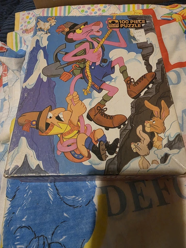1984 GOLDEN PINK PANTHER 100 件 PUZZLE 完整复古 — 第 1/1 张图片