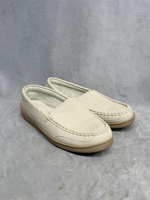 MySlippers Zapatillas Mujer Talla 11 Beige Cuero Sin Cordones Interior Exterior Mocasín Foto 1 de 4