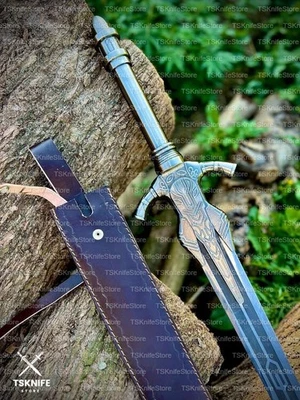 Gran Espada Hecha a Mano Artorias, Dark Souls Espada de Acero al Carbono con Funda de Cuero Foto 1 de 4