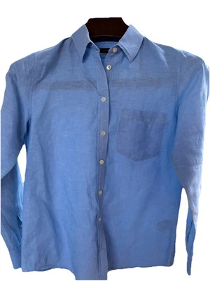 Camisa Banana Republic Mujer Pequeña Azul Parker Túnica Calce Blusa Abotonada Top Foto 1 de 4