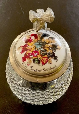 antiker Bierkrug aus Glas - Tübinger Igel - Studentika - Germania sei‘s Panier - Bild 1 von 4