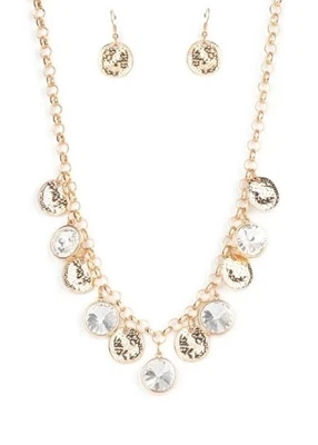 Collar Corto Joyería Paparazzi con Pendientes a Juego Tono Dorado Foto 1 de 4