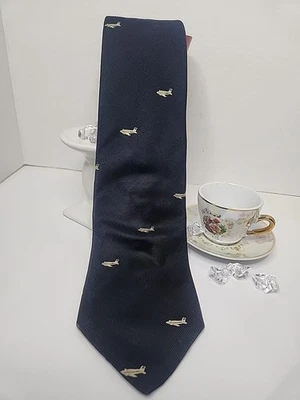 Corbata Beechcraft Duke azul marino y aviones blancos  Foto 1 de 4