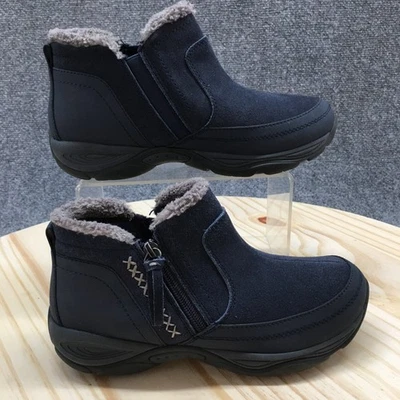 Easy Spirit Winter Boots Womens 6M Blue Epic Round Toe Zip Faux Fur Faux Leather - Image 1 of 4