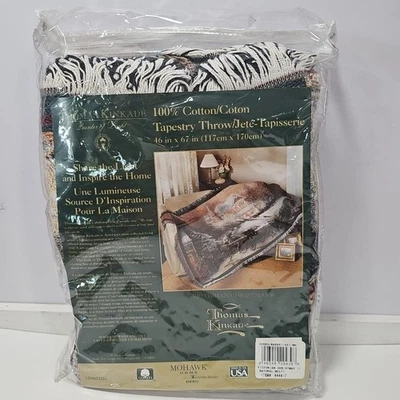 Nuevo Thomas Kinkade Victoriano Navidad Tejido Tapiz Tiro 46x67" Foto 1 de 4