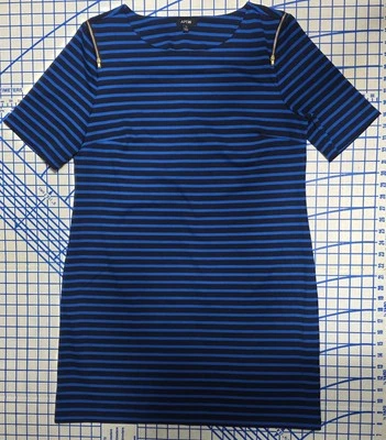 Vestido Apt 9 Azul y Negro Rayas Jersey Tejido Elástico Cremallera Acento Talla XL  Foto 1 de 4